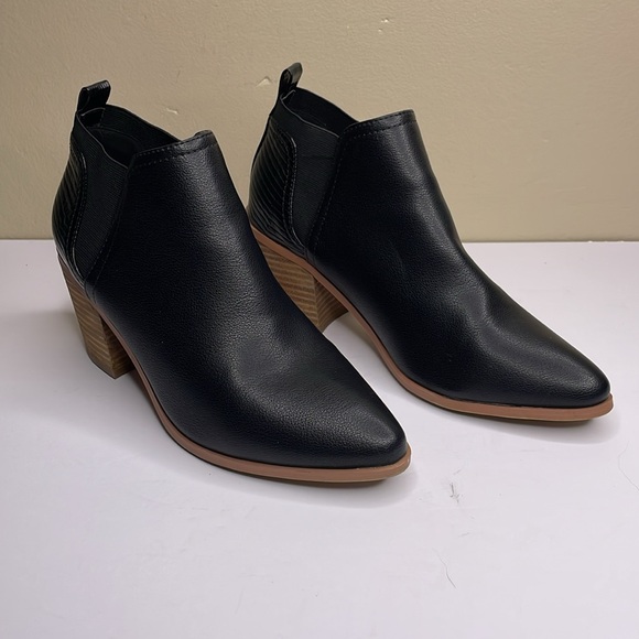 DOLCE VITA Ankle Boots FRILLI Black Slide On Vegan Leather Chunky Block 9 - Picture 14 of 14